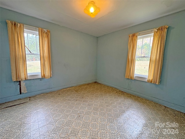 empty room with a wealth of natural light