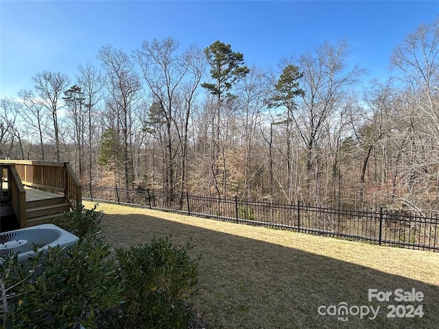 view of yard with a deck