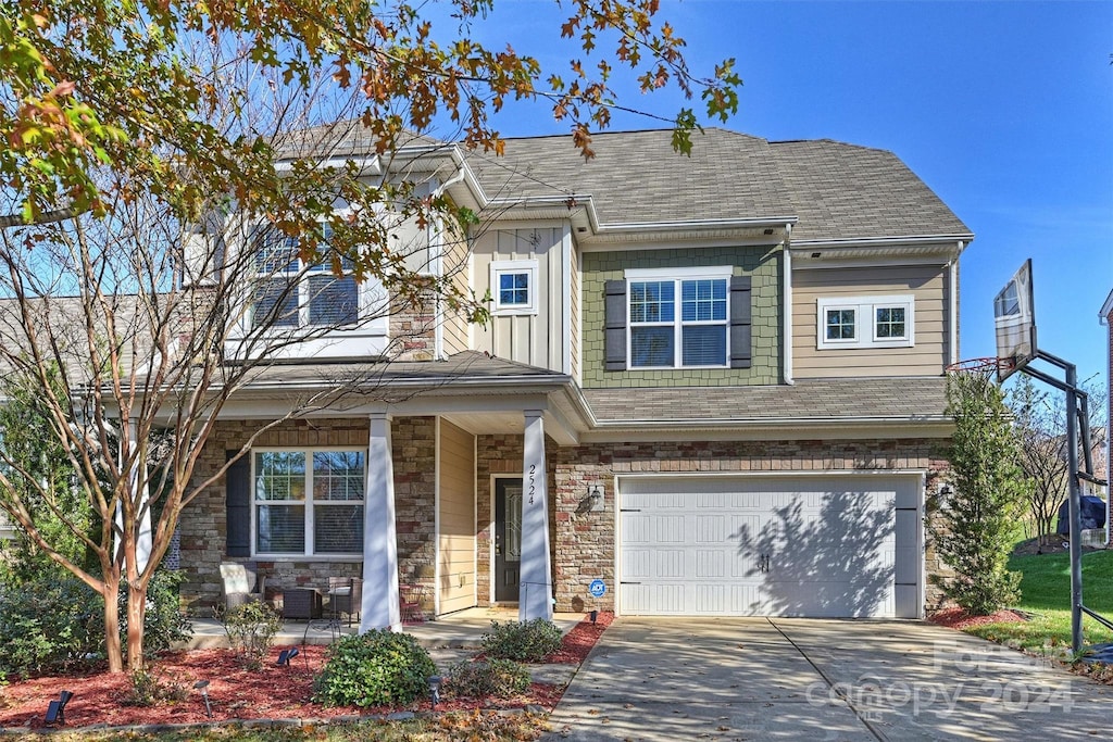 view of front of house featuring a garage