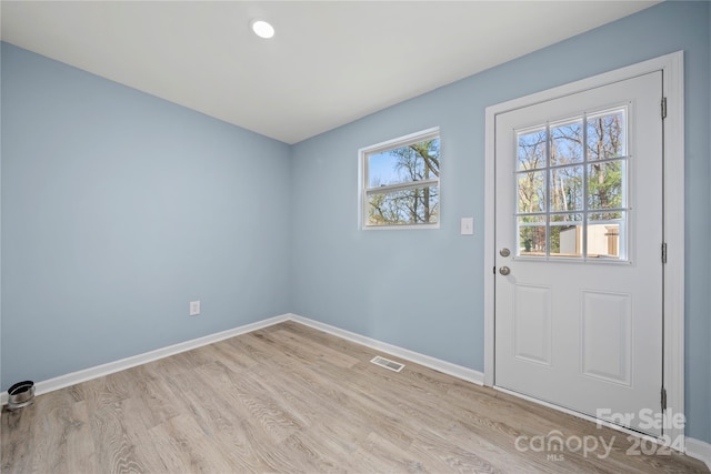 entryway featuring light wood-type flooring