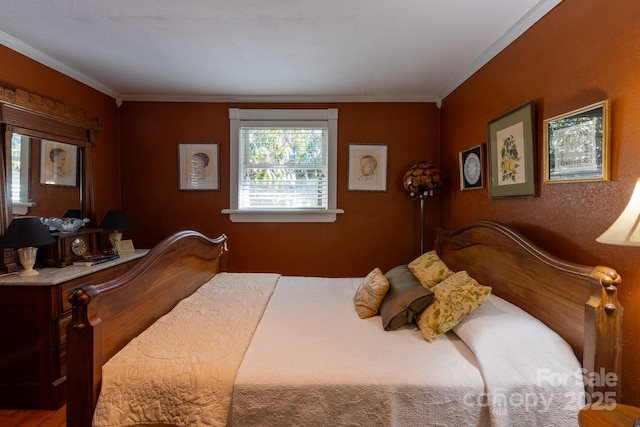 bedroom featuring ornamental molding