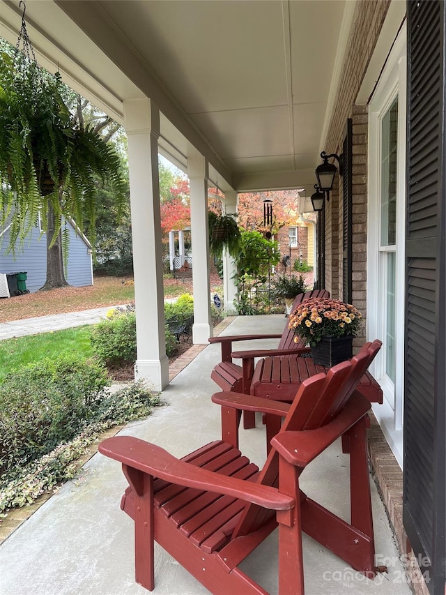 view of patio / terrace featuring covered porch