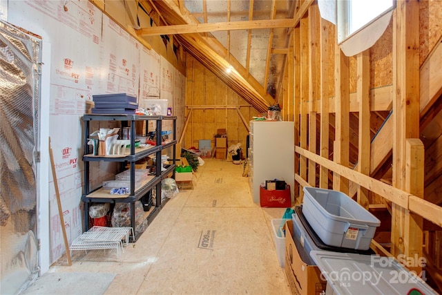 view of unfinished attic