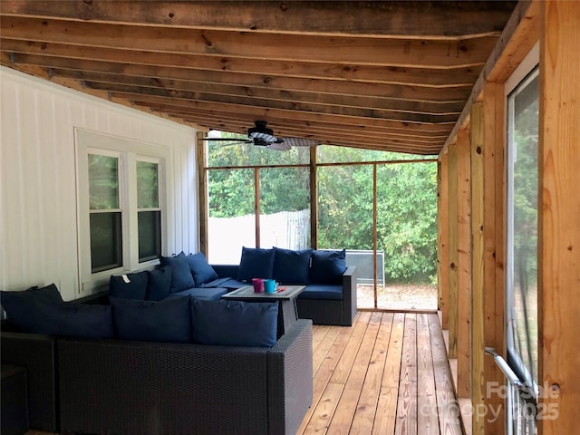 interior space with an outdoor hangout area