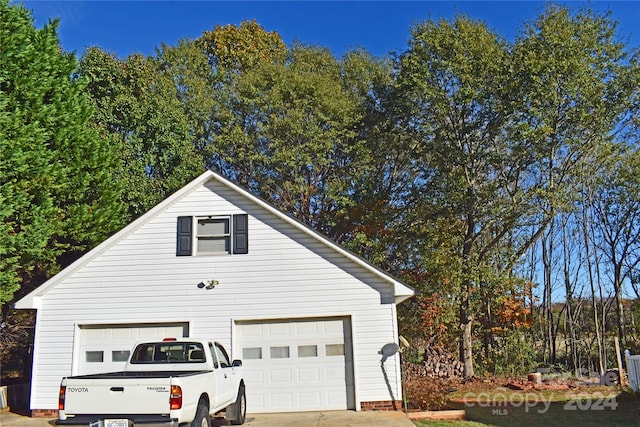 view of garage