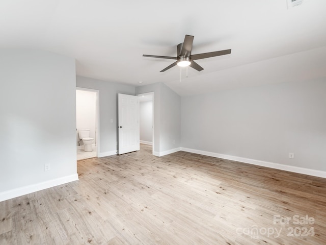 interior space featuring ceiling fan and light hardwood / wood-style floors