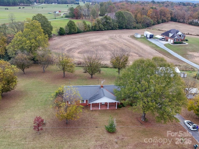 bird's eye view featuring a rural view