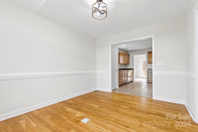 empty room featuring light wood-type flooring