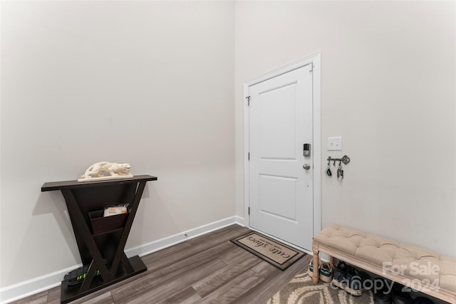 interior space featuring dark wood-type flooring