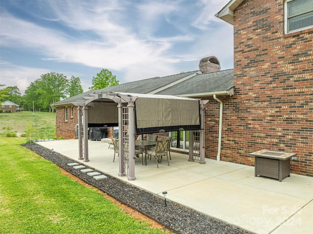 view of patio / terrace featuring a pergola