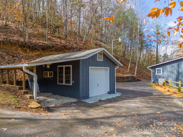 garage with cooling unit