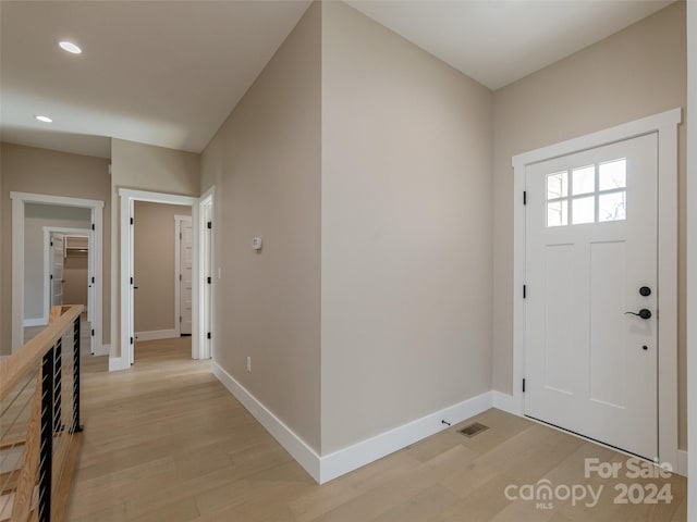 entryway featuring light hardwood / wood-style floors