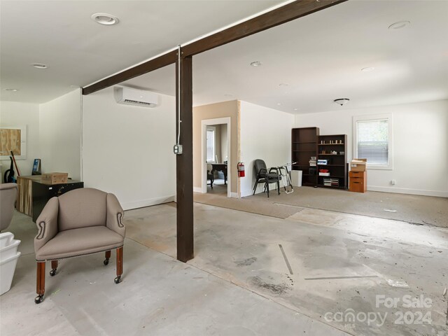 interior space with an AC wall unit