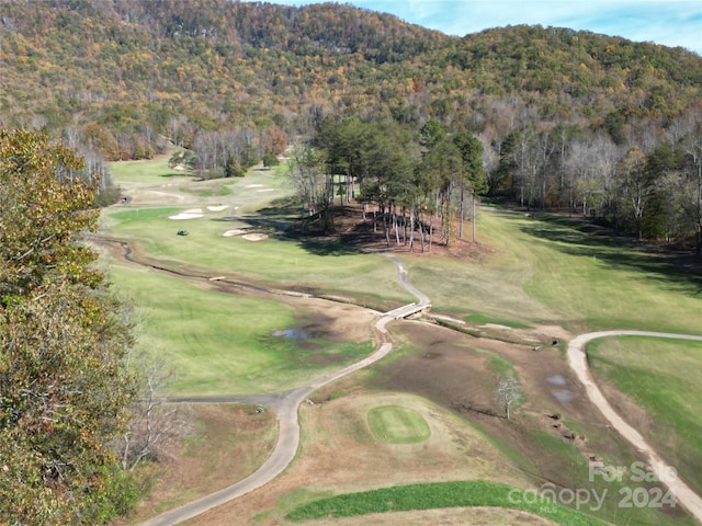 drone / aerial view with a mountain view