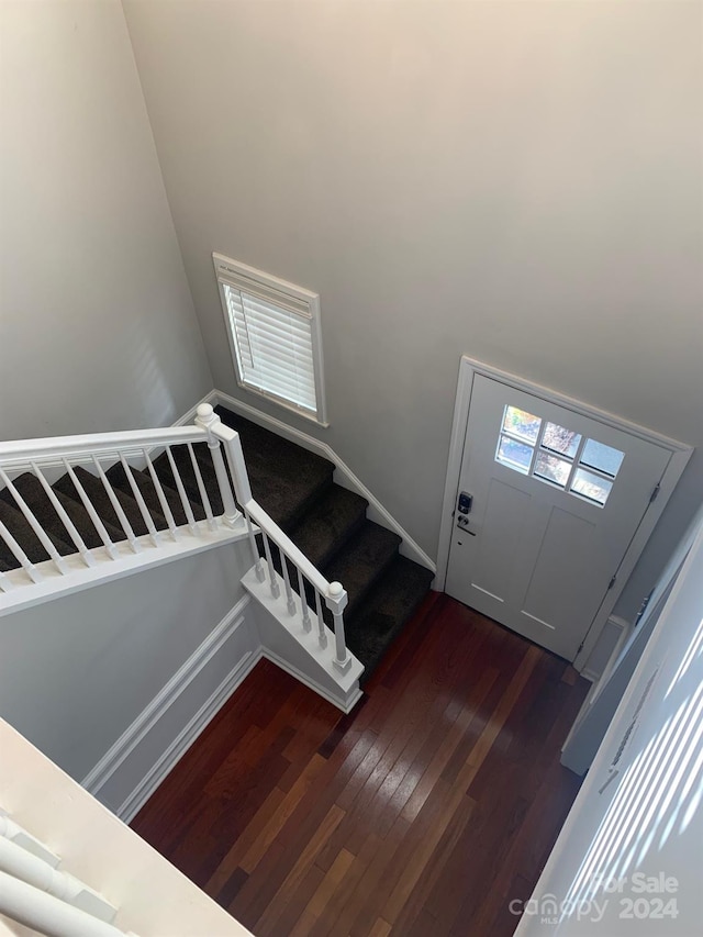 entrance foyer with dark hardwood / wood-style floors