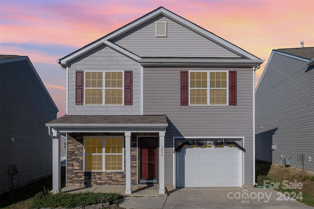 front facade featuring a garage