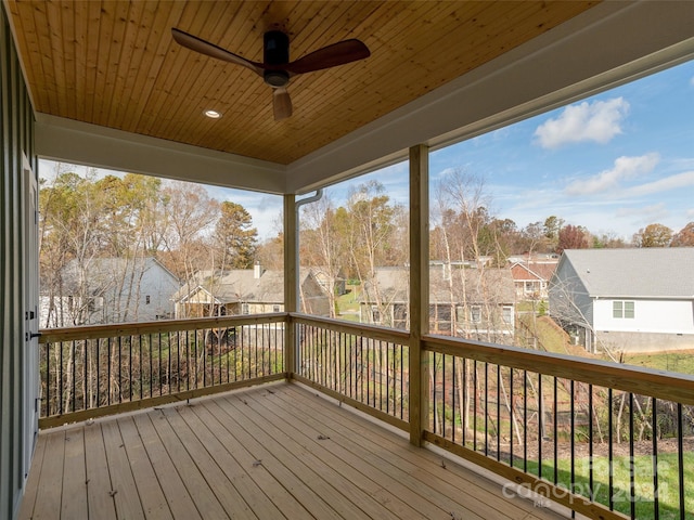 deck featuring ceiling fan