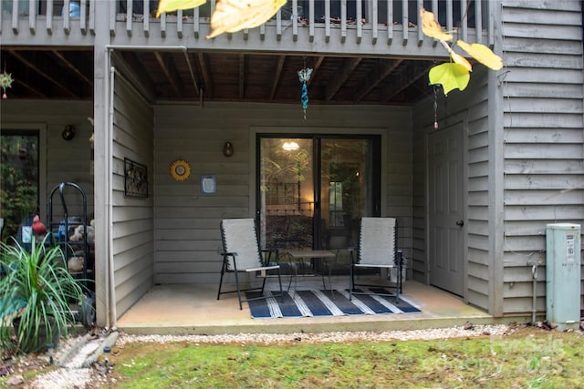 view of patio / terrace with a balcony