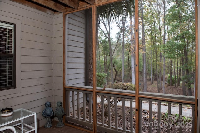 view of unfurnished sunroom