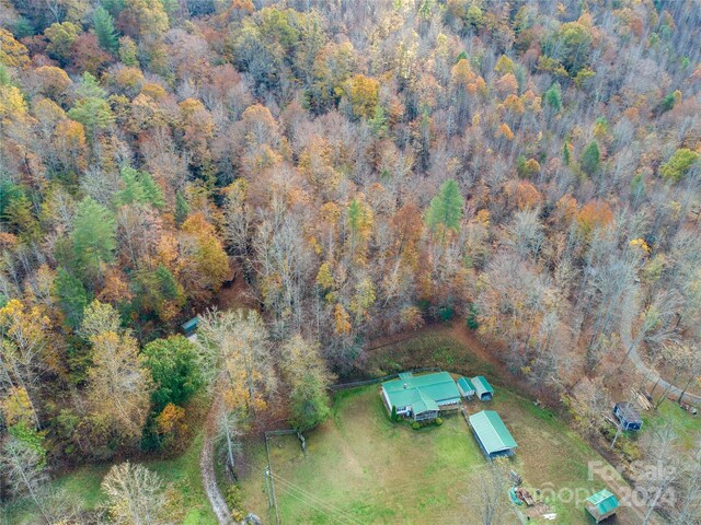1922 Zacks Fork Rd, Lenoir, NC 28645 - aerial view of property and surrounding area featuring a heavily wooded area
