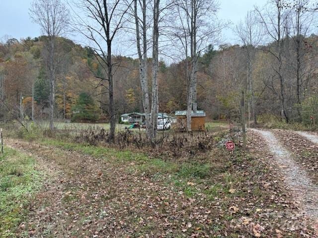 view of yard featuring a mountain view