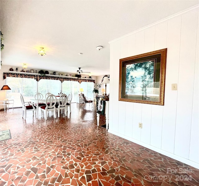 interior space featuring a textured ceiling