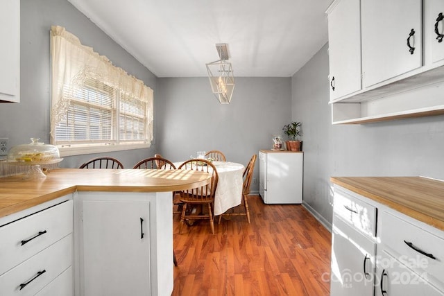 interior space with light hardwood / wood-style flooring