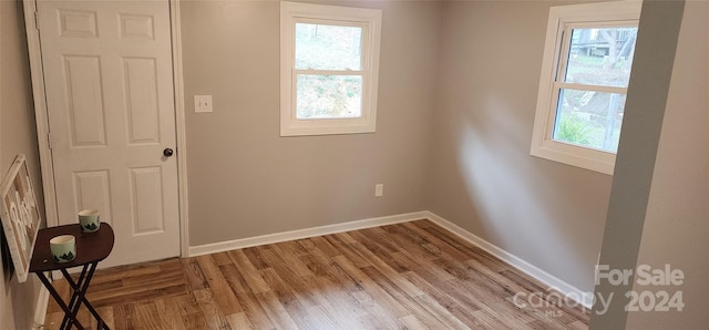 unfurnished room featuring wood-type flooring