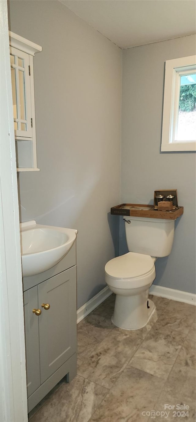 bathroom with toilet and vanity