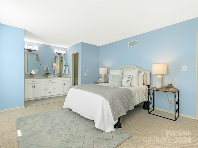 8002 Regent Park Ln, Charlotte, NC 28210 - bedroom with light colored carpet and connected bathroom