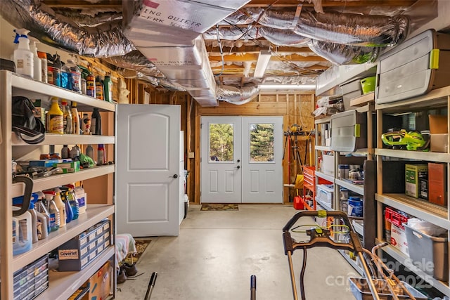 storage featuring french doors