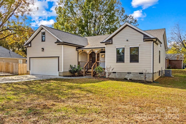 523 Carolina Blvd, Salisbury, NC 28146 - view of front facade with a front lawn and central AC unit