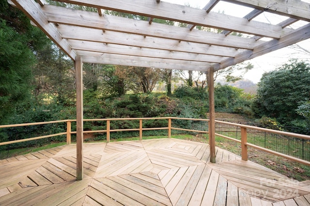 wooden deck with a pergola