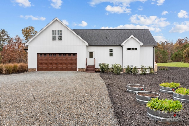 view of modern inspired farmhouse