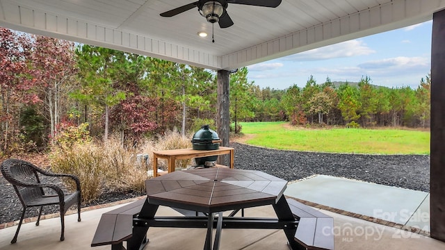 view of patio / terrace with ceiling fan