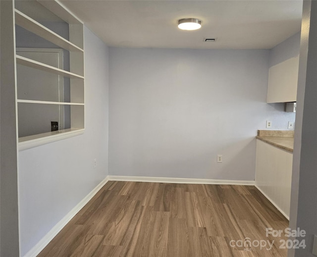 unfurnished dining area featuring hardwood / wood-style floors