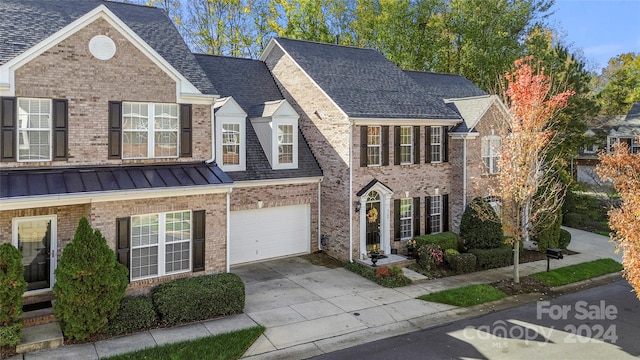 view of front of house with a garage