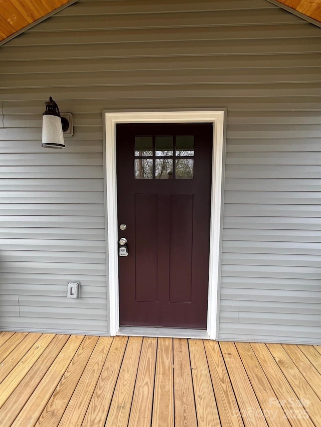 view of doorway to property