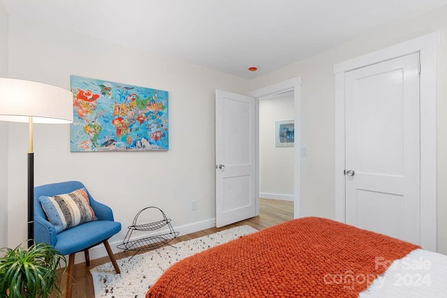 bedroom featuring wood-type flooring