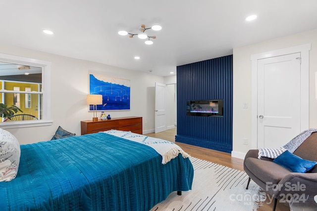 bedroom featuring light wood-type flooring