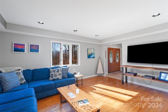 living room featuring hardwood / wood-style floors