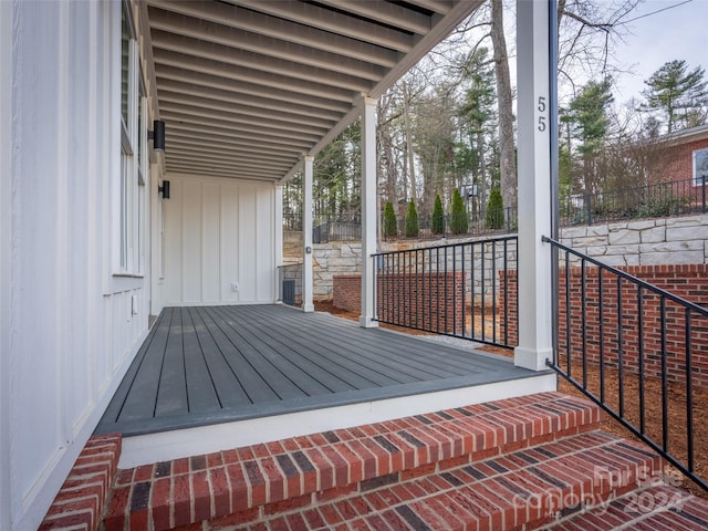 deck featuring covered porch