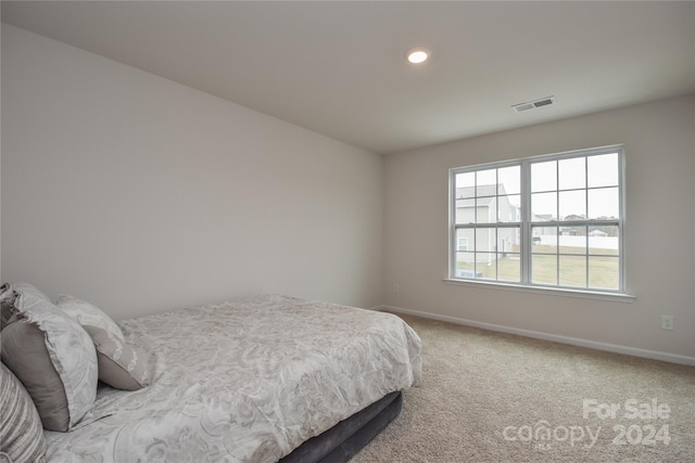 bedroom featuring carpet