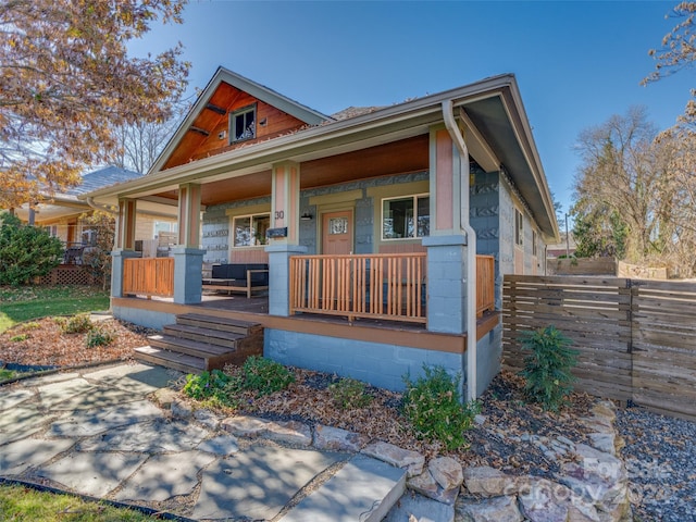 view of front of house featuring a porch