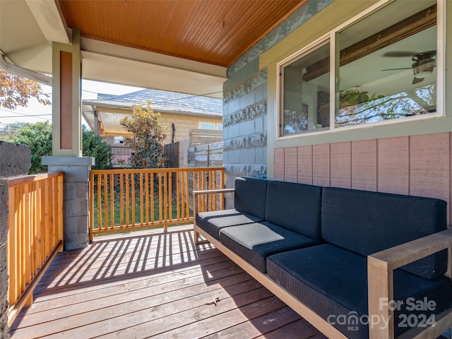 deck with covered porch