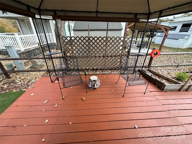 deck with a gazebo