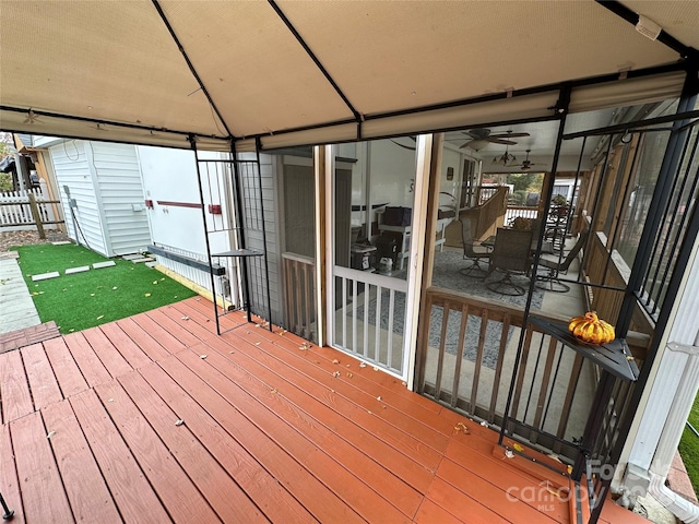 deck featuring a gazebo