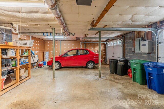 garage with electric panel