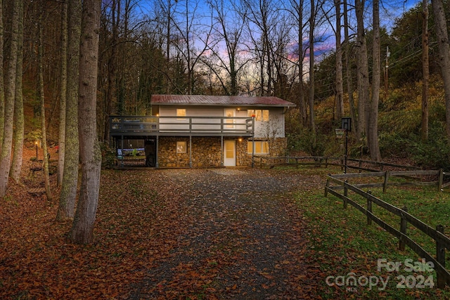 exterior space with a wooden deck