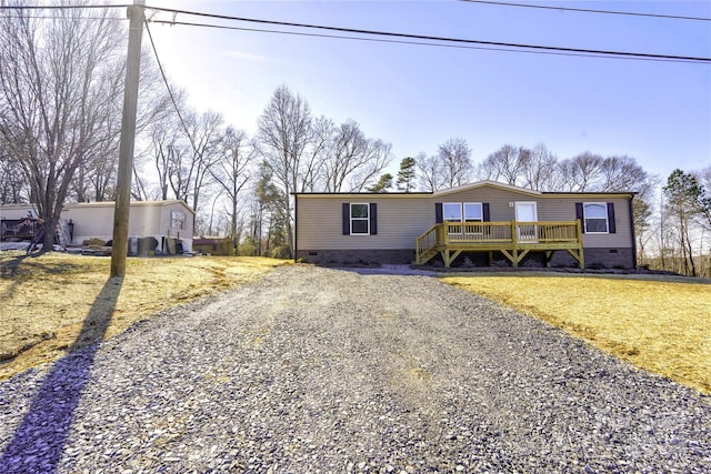 manufactured / mobile home with a deck